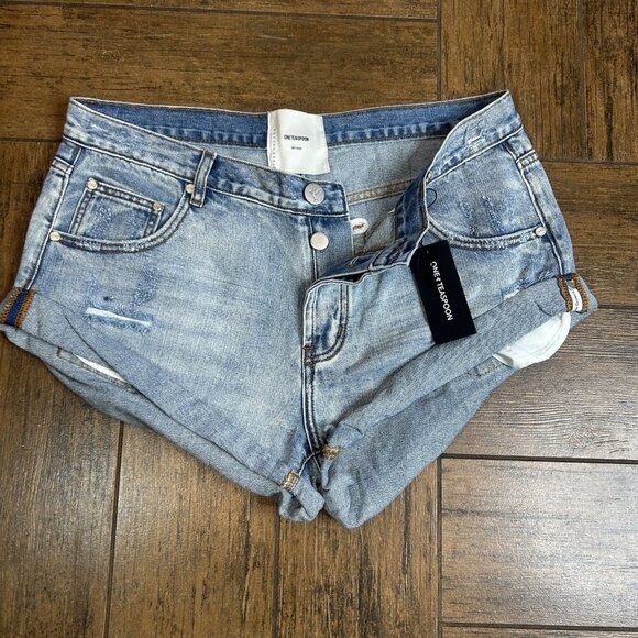 One Teaspoon Hendrixe Bandits Distressed Denim Shorts Size 32 NWT $110 - Picture 11 of 11